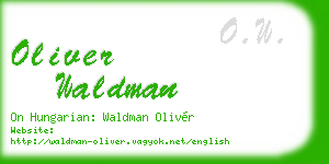 oliver waldman business card
